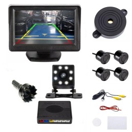 Atbulinės eigos kamera, parkavimo jutikliai, monitorius - rinkinys