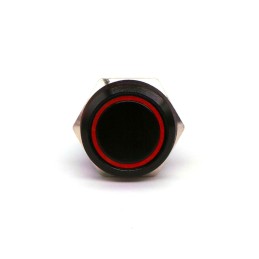 Превключвател за включване/изключване, бутон LED 18 мм черен