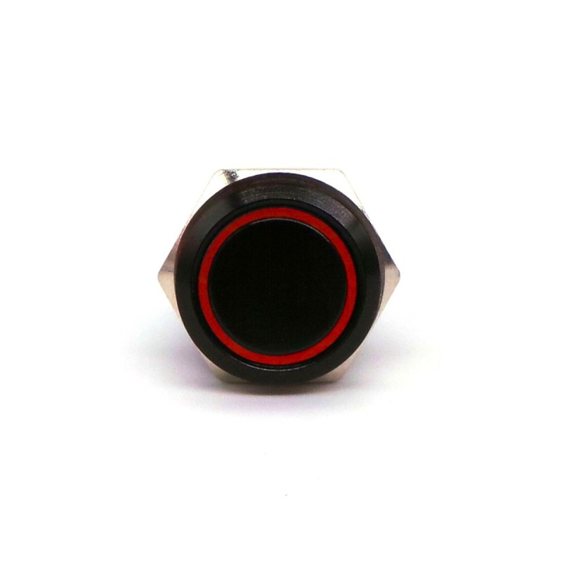 On/Off Switch, Push Button LED 18mm black
