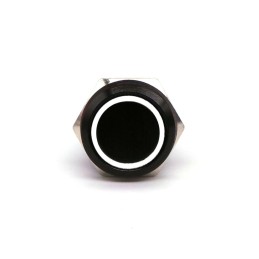 Interrupteur marche/arrêt, bouton poussoir LED 18mm noir