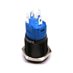 Vypínač, tlačítko LED 18 mm černá