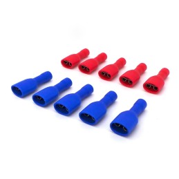 Csatlakozó lapos nőstény 6,6mm teljes szigetelés 10db