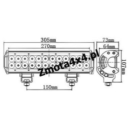 Lampa s dlouhým dosahem cree LED IP67 72W COMBO