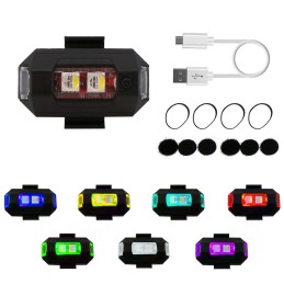 Lampa 7 barev univerzální motocykl, kolo, dron USB