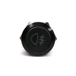 LED-sumuvalokytkin 18mm musta hetkellinen