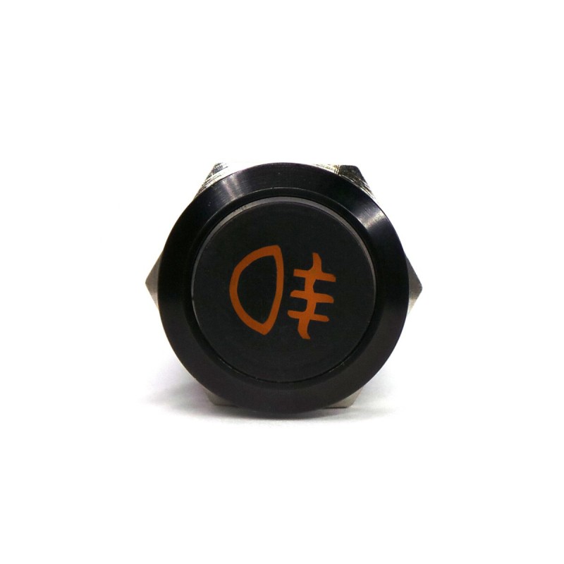 Comutator de lumină de ceață LED 18mm negru momentan