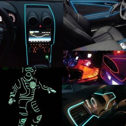 EL WIRE optiskās šķiedras LED lenta 1m 12V