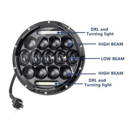 Front lamp 7" LED passing, high beam, position, daytime running lamp 1pc