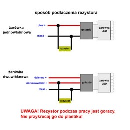 Rezystor - dekoder błędu CAN 25W 6 Ohm 12V