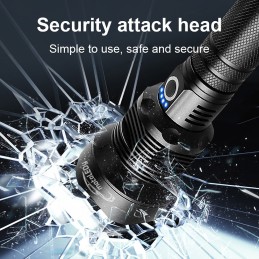 Kraftfull och robust LED-ficklampa 15000lm 1000m USB Zoom
