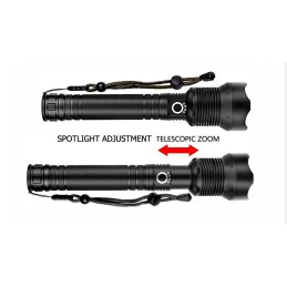 Kraftfull och robust LED-ficklampa 15000lm 1000m USB Zoom