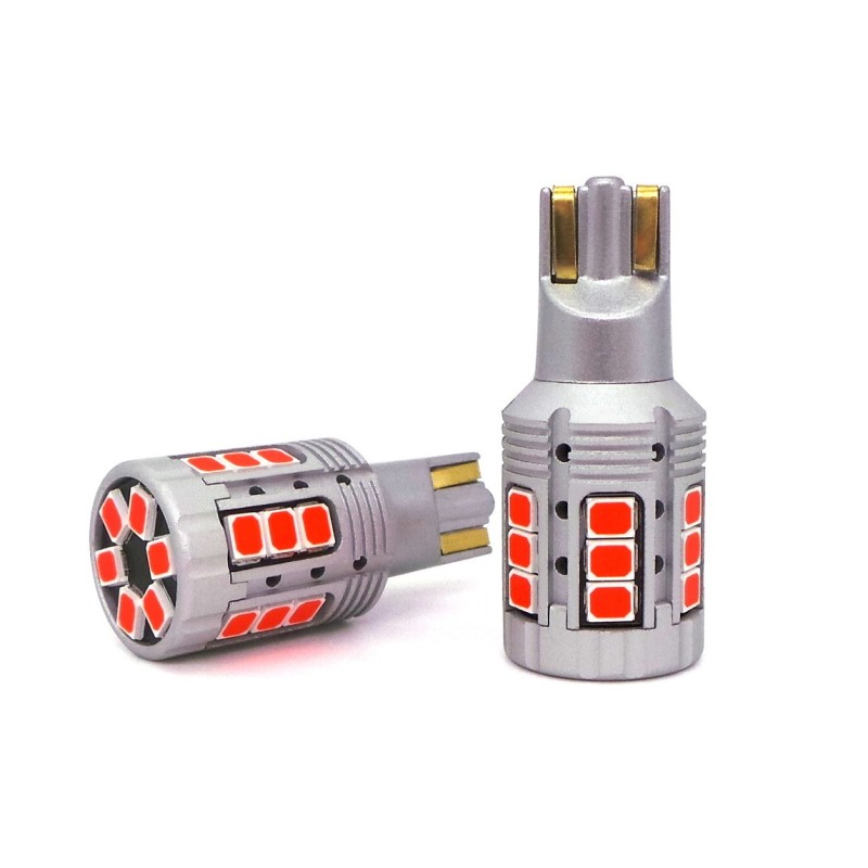 lED крушка W16W 12-24V 100% CAN червена без грешка