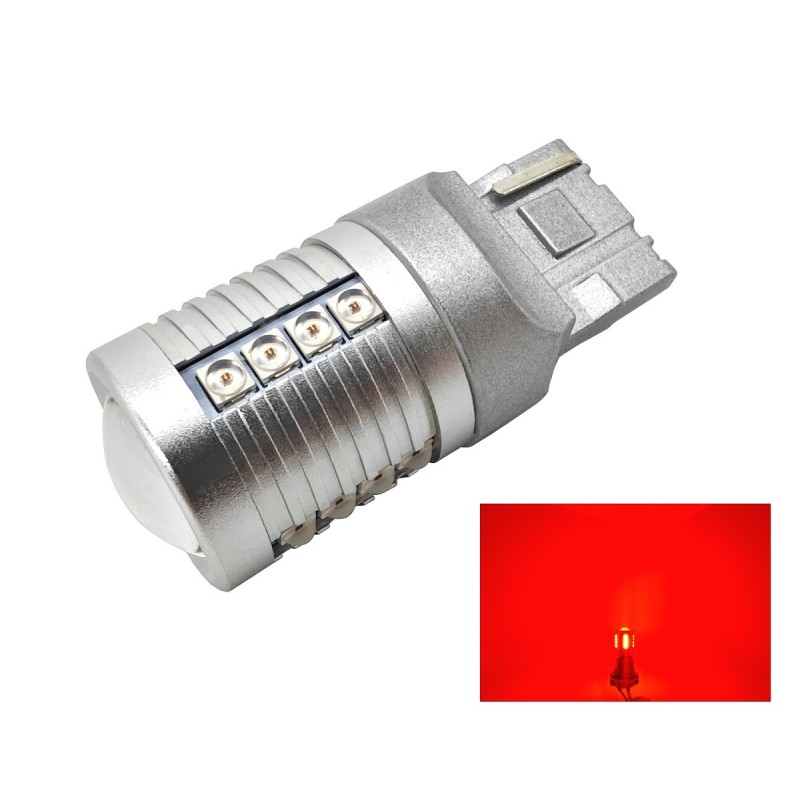 w21W LED 7440 12-24V CANBUS žárovka 2000lm červená