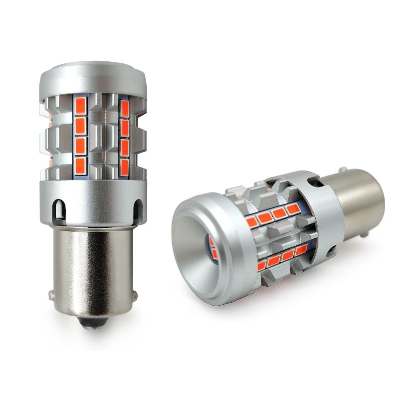 p21W LED BA15S 12-24V крушка без грешка червена