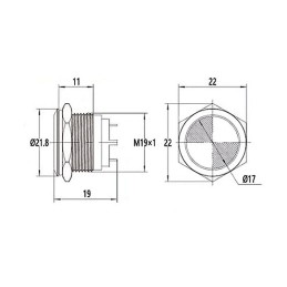 LED Armaturenbrett Licht 22mm Farben