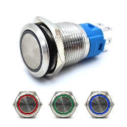 Interruttore On/Off, pulsante a scatto a LED 18 mm 3-in-1