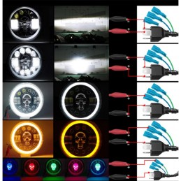 Čelovka 7" Full LED lebka 1ks