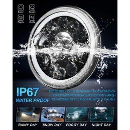 Čelovka 7" Full LED lebka 1ks