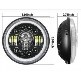 Čelovka 7" Full LED lebka 1ks