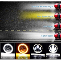 Feu avant 7" Full LED 8, 1pc