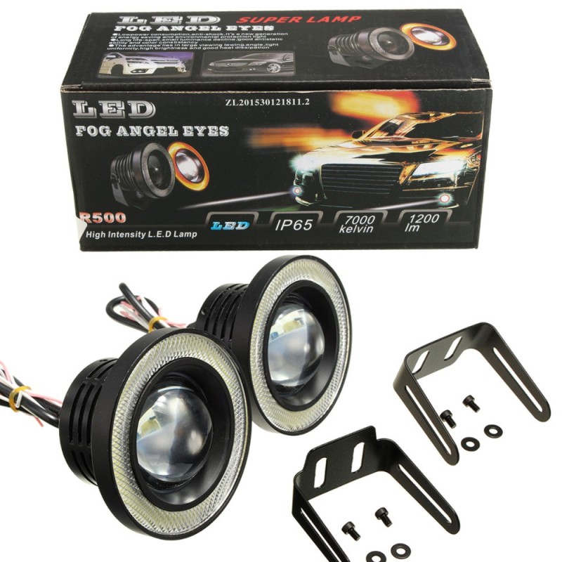 LED DRL LIGHTS COB LED Angel Eye Tageslicht, 7,6cm Durchmesser