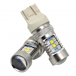 LED-lampa W21/5W 7443 12V CANBUS vit/röd, tvåfärgad