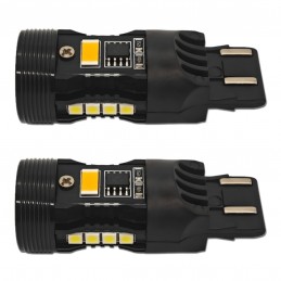 LED-Glühbirne W21/5W 7443 12V ohne Fehler, zweifarbig, JP