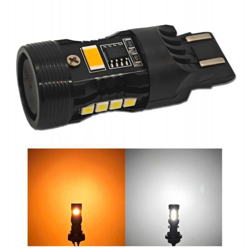 LED-Glühbirne W21/5W 7443 12V ohne Fehler, zweifarbig, JP