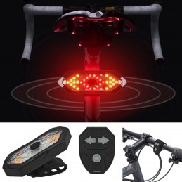 Велосипедна лампа с червена светлина, USB с дистанционно управление