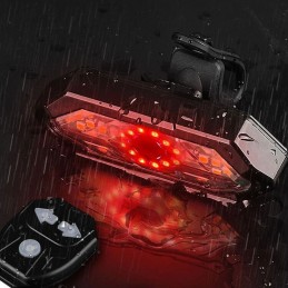 Велосипедна лампа с червена светлина, USB с дистанционно управление