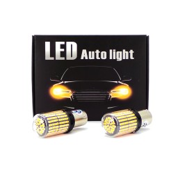 LED lampor 2x P21W, BA15S 12-24V CANBUS orange PREMIUM