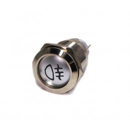 Spínač hmlových svetiel LED 16 mm chrómový momentový