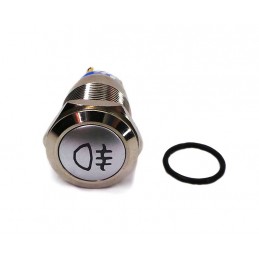 LED mistlichtschakelaar 16mm chroom kortstondig