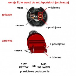 lED-lamp P27/7W, 3157 12V CANBUS 1800lm rood