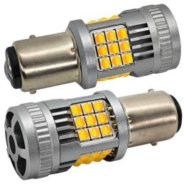 LED-lamppu P21/5W BAY15D 12-24V vikavapaa 2800lm valkoinen-oranssi