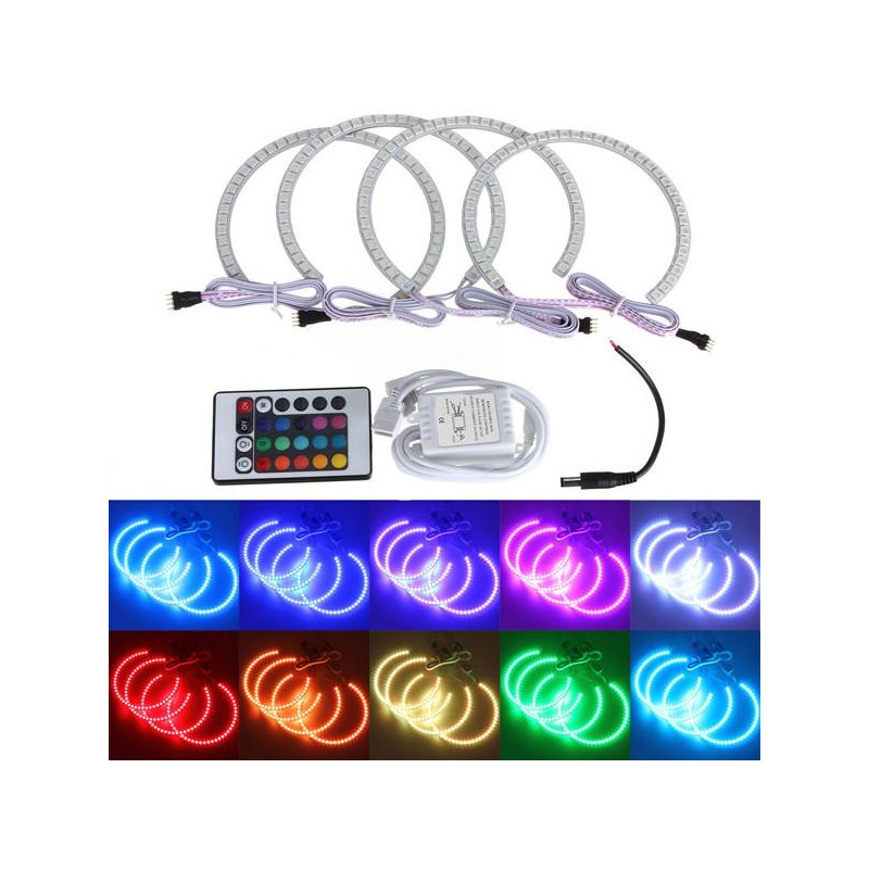 BMW E36 E38 E39 E46 RGB Angel Eye rings set + remote control