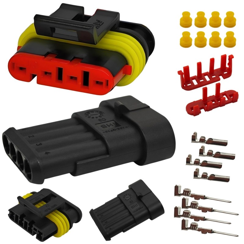 "Superseal" hermetiška 4 kontaktų vandeniui atspari jungtis be kabelių