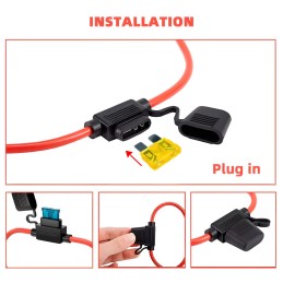 Priză pentru siguranțe cu cablu de 12 AWG - universală, etanșă, cu curent ridicat