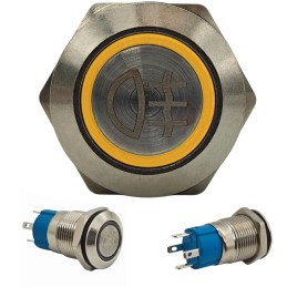 Spínač hmlových svetiel LED 12 mm chrómový momentový