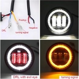 Front lamps 4.5" Full LED + DRL, turn indicators, 2 units