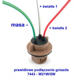 lamp W21/5W LED 7443 10-50V geen fout 2800lm rood