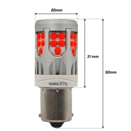 p21W Lampadina LED BA15S 10-50V senza guasto rosso 2800lm