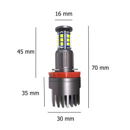 180W LED H8 lampor för BMW ringar, uppsättning av 2