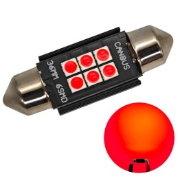 C5W LED lemputė SV8.5 12-24V CANBUS 36mm - spalvos