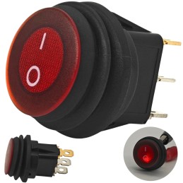 Vypínač, tlačítko LED červená 20 mm