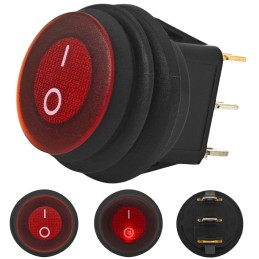 Be-/kikapcsoló, nyomógombos LED piros 20mm