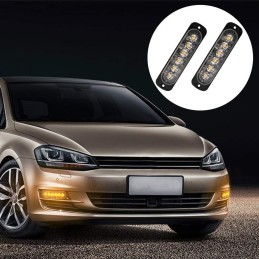 Lampada laterale, strobo 6 LED 12V-24V, arancione