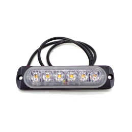 Lampada laterale, strobo 6 LED 12V-24V, arancione