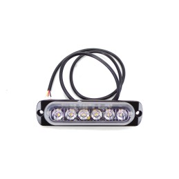 Lampada laterale, strobo 6 LED 12V-24V, arancione