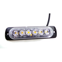 Lampada laterale, strobo 6 LED 12V-24V, arancione